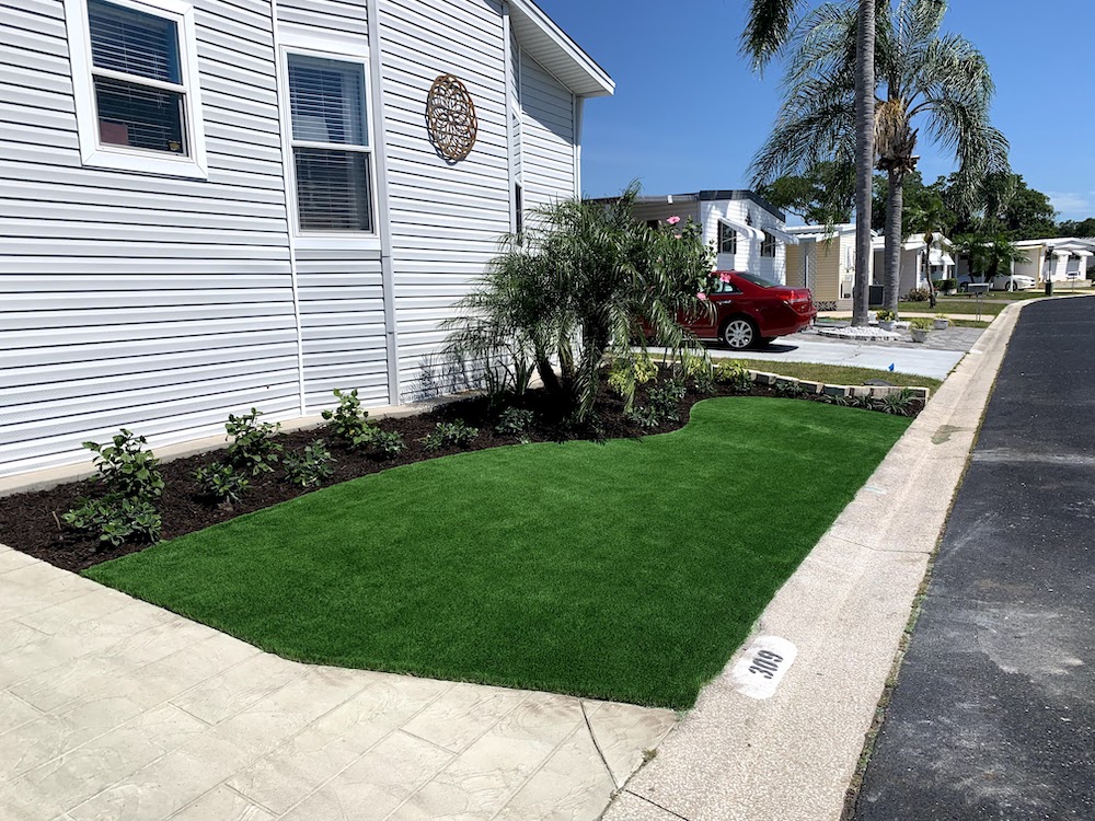 Artificial Turf Installation Sarasota, FL Tropical Gardens Landscape